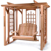 PO72-S Cedar Pergola Garden Arbor | Handcrafted Wood Swing for Backyard | Garden Outdoor | Luxurious Cedar Outdoor Patio Swing Set 82x72x74